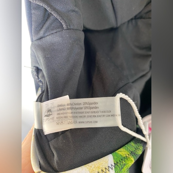 Cupshe Women's One Piece Bikini Floral Low Cut Deep V Neck Backless XXL - Picture 8 of 11